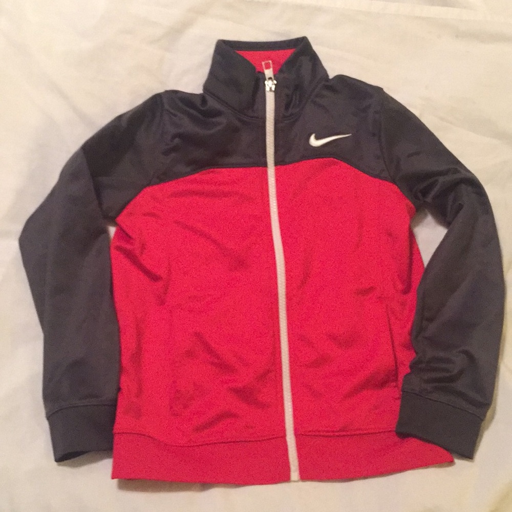 Nike Red & Grey Two Tone Full Zip Jacket Sz 7